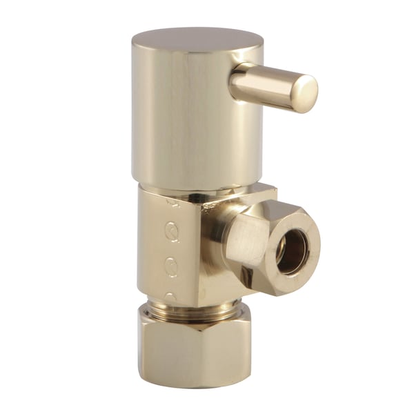5/8"O.Dx3/8" O.D Anti-Sz Qrtr Turn Ceramic Cartridge Angle Stop, Brass